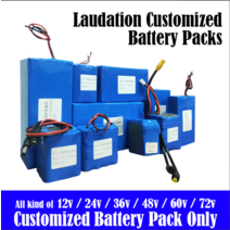 전기 자전거 배터리 Laodation 12v/24v/36v/48v/60v/72v 맞춤형 배터리 팩 전용, 1개