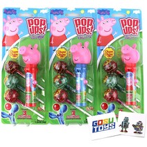 츄파 춥스 막대 사탕 2 개 고수 장난감 스티커와 페파 피그 팝 업 롤리팝 케이스 홀더 (3pack)