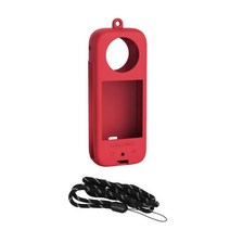 철권조이스틱 아케이드스틱 게임조이스틱 insta360 x3 케이스용 insta360 x3 액세서리용 렌즈 본체 실리콘 케이스, 빨간 구이쟈오따오