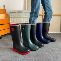 4컬러 남자 여성 레인부츠 고무 안전 낚시 작업 장화 장마철 패션 주방 업소