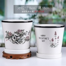 동양난 서양난 승진 화분 꽃 세라믹 특별 가격 트레이 크리 에이 티브 녹색 무 호랑이, Black Edge 098+460 조합 (2개의, 큰