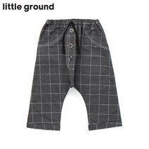 [리틀그라운드] (아동) 1F체크버튼 팬츠_7717AM1011