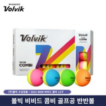 볼빅 비비드 콤비 12구 골프공 반반 투톤 무광 투컬러 친구 모임 동호회 선물 포장, 무광 비비드콤비 색상혼합 6구