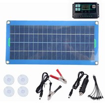 30w 태양광 전지판 태양열 패널 12/5V DC USB 컨트롤러 세트 캠핑 가정용 휴대용 충전기, 컨트롤러 60A