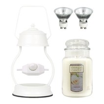 양키캔들+ 스텔라 캔들워머(스노우) 빛조절 세트 (전구2개), 웨딩데이