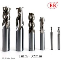 슬라이딩각도절단기 BB 엔드 밀 고정밀 HSS 금속 커터 Co8 코발트 D1-32mm 2 3 4 플루트 이빨 알루미늄 밀링 공구 키 인승 라우터 비트, 03 3 Flutes-HSS_06 3mm-65L