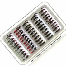 루어 KKWEZVA 50pcs 님프 낚시 미끼 플라이 곤충 다른 스타일 연어 파리 송어 단일 플라이 낚시 미끼 낚시 태클, 1-50개