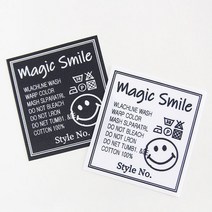[니뜨] 매직 스마일 라벨(1장) 라벨장식, 블랙