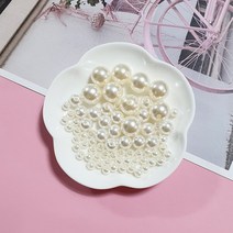 아크릴진주 [구멍] 컬러 비즈 공예 재료, 사이즈믹스(20g), 화이트