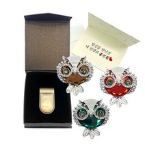 크리스탈부엉이 골프볼마크 & 골프티꽂이 퍼터키퍼 티걸이 볼마커 ( PXG 에이밍 카카오 마커그룹 황금돼지 마크앤로나 선물용품 ), 레드, 선택없음