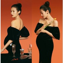 만삭촬영 주수원피스 아기성장앨범 셀프 만삭 사진 을위한 빈티지 블랙 출산 드레스 임산부를위한 파티 드레스 사진 사진 소품 임신 옷