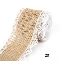 저스트포 천연 황마 삼베 롤 2M/롤 5CM 헤센 리본 및 레이스 빈티지 소박한 웨딩 장식 파티 DIY 공예 용품, [01] 2meters, [18] 20