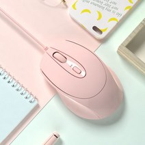 DFMEI 마우스 사무실 유선 음소거 무음 게임 단순 노트북 데스크탑 컴퓨터 범용, 활력 파우더, 공식 표준