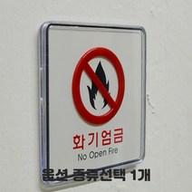 투명 케이스형 CCTV 보안카메라 녹화중 작동중 화장실 소화기 출입금지 금연 흡연 걸이형 부착형 당기세요 미세요 종류선택 1개, 화기엄금 사각-대 2개입