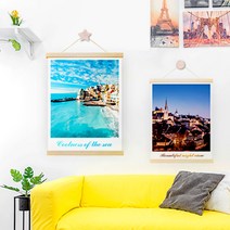 헤호 행잉 우드 원목 프레임 액자 (4 프레임 A1 A2 A3 A4), 베이지브라운(끈:다크브라운)