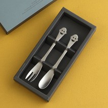 인스푼 스마일 이니셜 티스푼포크 기념품 돌답례품, 스마일 2P (포크1+티스푼1), 인쇄안함 / 포장안함