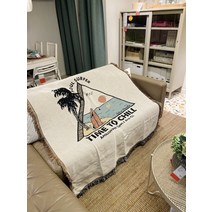 캠핑 피크닉 캠핑 장식 담요 빈티지 담요 소파 커버 침대, 160x220cm, 트라이앵글 코코넛 아일랜드