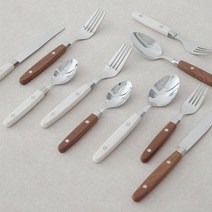 아노바 커트러리 우드 화이트 캠핑용 카페 레스토랑 홈카페 다용도 식기, 디너스푼