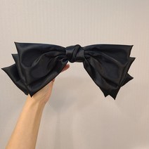 [블링살롱made/국내제작] 벨루어 3단 고급 실크 새틴 대왕리본 웨딩 리본 자동핀