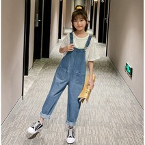 (당일출고)아이짱 초등학생 주니어 여아 심플라인청멜빵 고학년