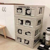 DIY 흑백 플라스틱 야외 캠핑 접이식 다기능 보관 캐비닛