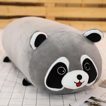 수입 동물 베게 귀여운 만화 봉제 장난감 헝겊 인형 다양한 긴 베개 잠자는 다리 베개, 너구리, 대형: 80cm(0.9kg)
