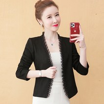 여성블랙코트 사슴 스웨이드 가죽 구슬장식 숏 봄가을 작은 키 슬림자켓 상의 3616502754