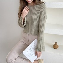 셀러허브 여성패션 [] 여자 여름 가을 골지 캐주얼 슬림핏 오피스 니트티셔츠