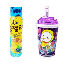 짜먹는 꿀젤리 블루베리맛 12개+불어라 컵피리 포도향 12개