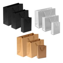 SSD 선물용 무지 쇼핑백 소형 중형 대형 종이백 종이가방, 15_가로 브라운24x17x10-1246948