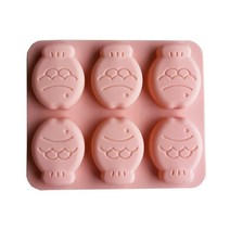 베이킹 쿠킹 DIY 케이크 실리콘 몰드 귀여운 물고기 모양 초콜릿 과자 빵 만들기 쿠키 팬 비누 6 그리드, [01] Pink
