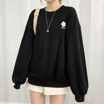 [기모추가/자수포인트/루즈핏] 써니 데이지 맨투맨