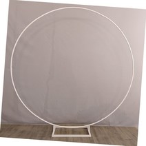 꽃 장식 전시대 셀프 웨딩 포토존 플라워 지지대 백그라운드 배경 연출 원형 아치 프레임 연철 풍선 파티 링 라운드 꽃문, 사각받침원관1m직경흰색