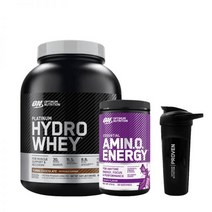 +쉐이커 옵티멈뉴트리션 하이드로웨이 1.64kg 초코 + 아미노에너지 270g 포도