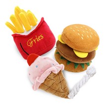 풀팟 패브릭 애견장난감 3종세트 삑삑소리 물세탁가능 봉제장난감 간식타임, 간식타임 옵션B