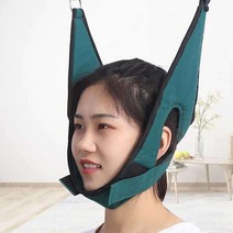 목견인치료기 경추 견인기 목 디스크 교정기 보호대, 짙은 녹색 캔버스 (증가 및 두꺼워짐)