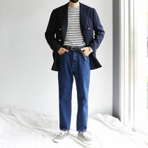 봄코디 세미 일자 청바지