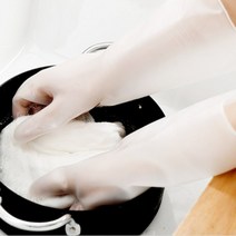 고무장갑 M 화이트 플라밍고 설거지 청소 주방용품 PVC