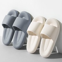 1+1 라운드 쿠션슬리퍼 EVA 층간소음방지 실내화, 라운드슬리퍼(여-그린), 라운드슬리퍼(여-아이보리)