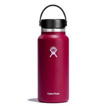 HYDRO FLASK - 하이드로 플라스크 텀블러 물병 플렉스 캡이 있는 하이드로 플라스크 와이드 입 병, 도미, 32온스