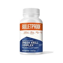 Bulletproof 오메가 크릴 콤플렉스 레몬 맛 120캡슐 EPA DHA GLA 아스타잔틴