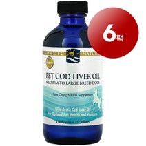 리암마켓 Nordic Naturals 노르딕 내추럴스 중대형견용 면역 건강 관리 보충제 대구 간유 237ml 1팩, 6팩