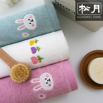 송월 귀염토끼 뱀부타월 1장, 분홍