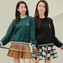 제이투제이 여성골프웨어 티꽂이 스마일 맨투맨 골프연습복 국내생산