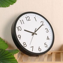 사무실 독서실 공부방 무소음 시계 지름 30cm 심플 인테리어 벽시계, 블랙
