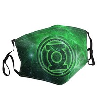Superhero Green Lantern 성인용 인쇄 마스크 일본 만화 영화 방진 빨 조절 가능