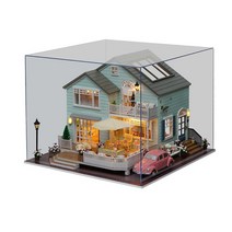 퀸즈타운 별장 DIY 대형 빌라 미니어처 돌하우스 크리스마스 추수감사절 기념일 생일 선물, 퀸즈타운 + 오르골 + 자동차 + 먼지 덮개