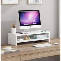 컴퓨터 모니터받침대 컴퓨터 책상 모니터 선반 1단 2단, 우드