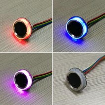지문인식도어락 무타공 R502-A 라운드 링 RGB LED 소형 얇은 UART DC3.3V 지문 모듈 액세스 제어 Arduino, 한개옵션0