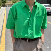 르위 데일리 린넨 반팔 하프 남방 바캉스 셔츠 남녀공용